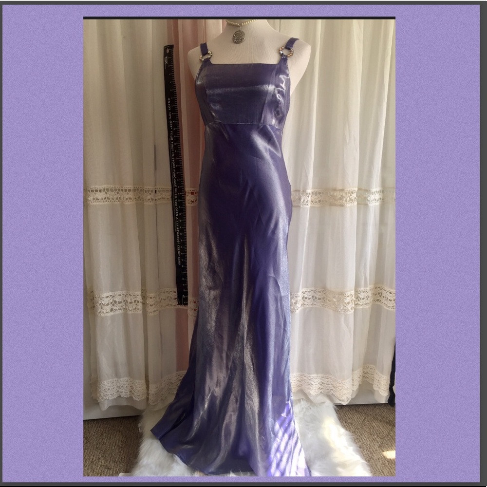 Ladies lavender silky shimmering formal long gown